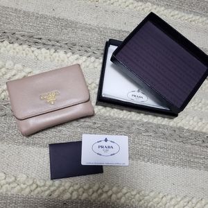 PRADA Saffiano Leather Kisslock Wallet